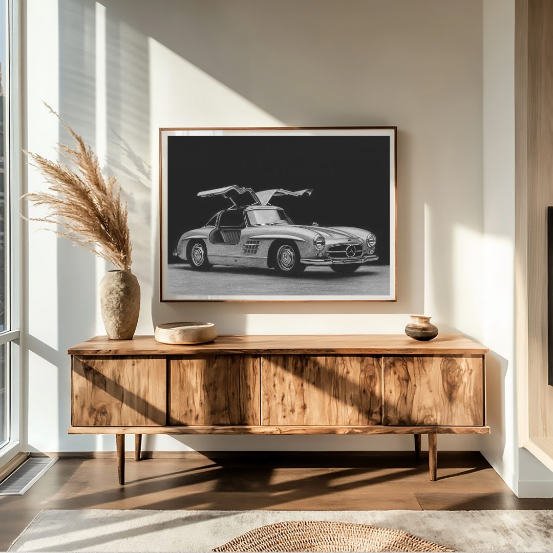 Gullwing" Car Fine Art Print – Classic Automotive Artwork