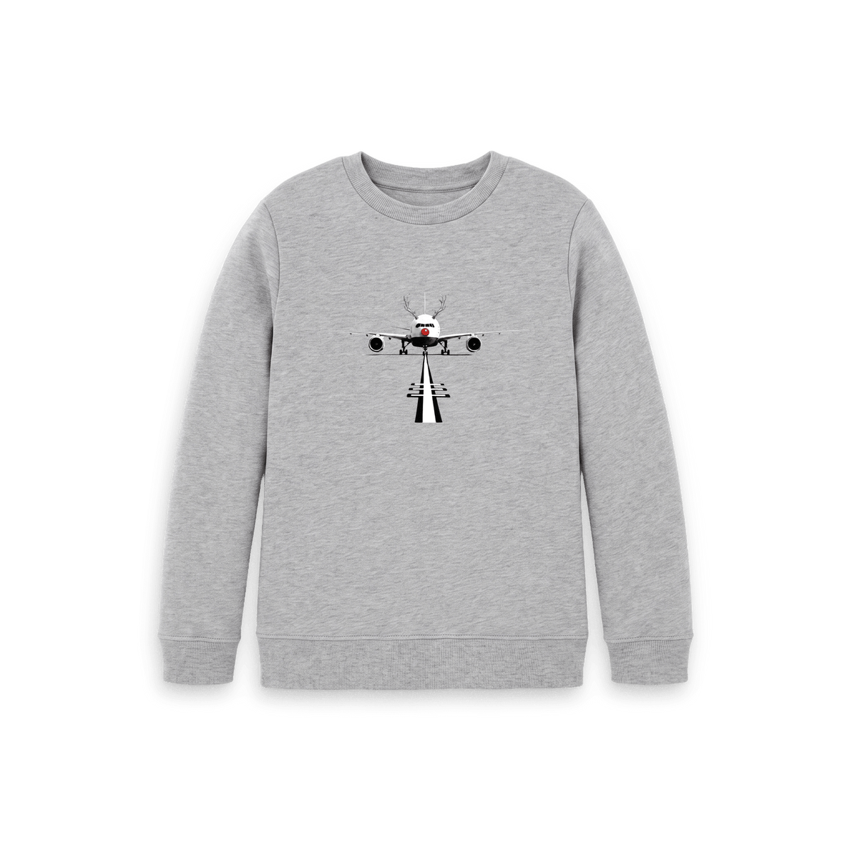 Athletic Grey Printed Kids Jumper Front