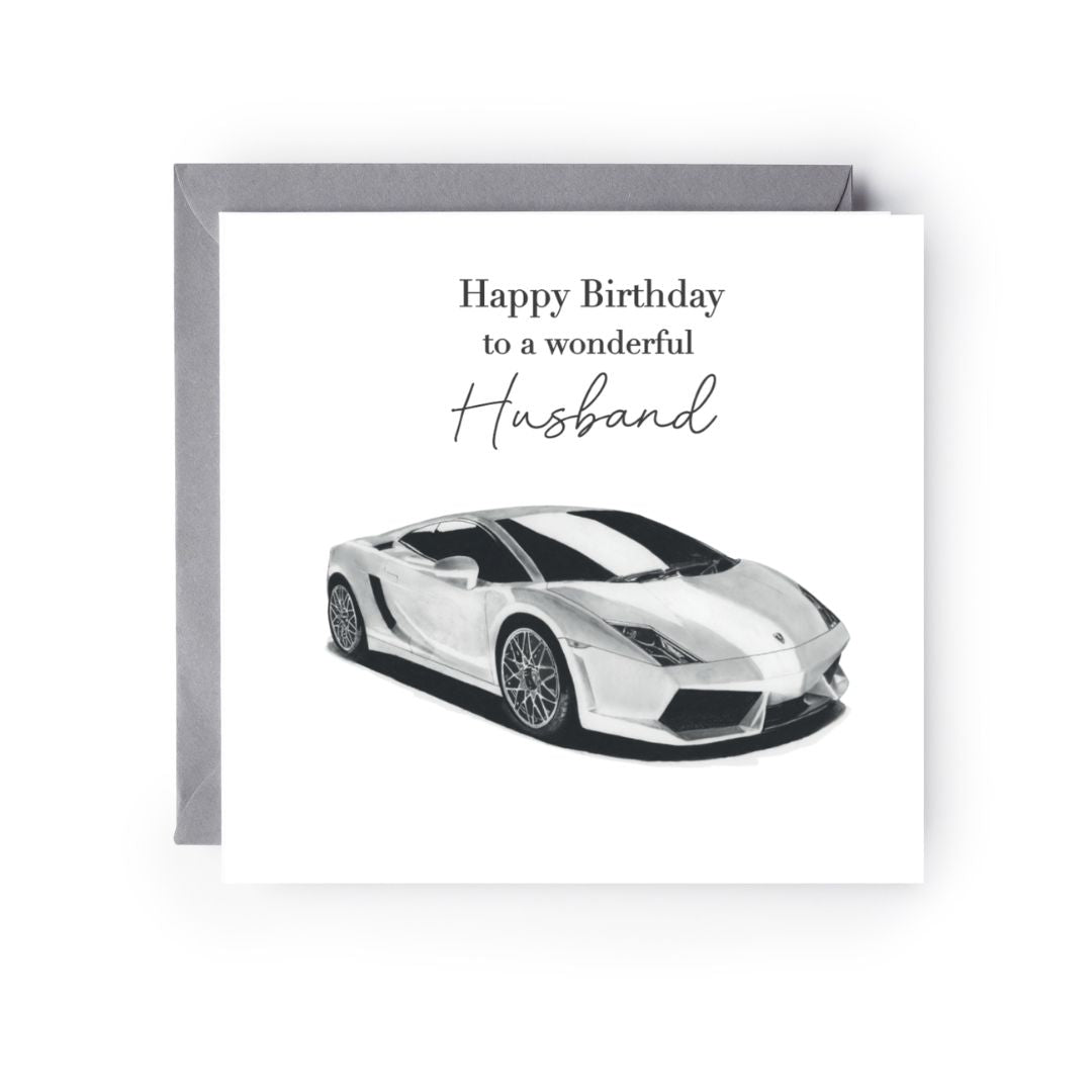 Happy Birthday To a Wonderful Husband’s Birthday Italian Sports Car Card