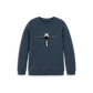 Navy Blue Printed Kids Jumper Front