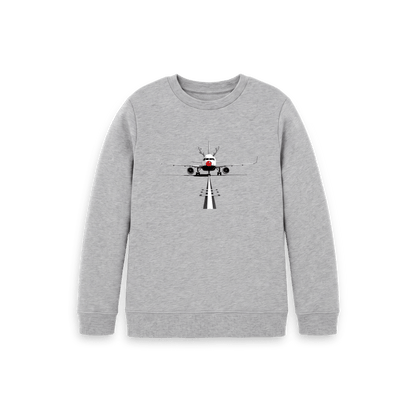 Athletic Grey Printed Kids Jumper Front