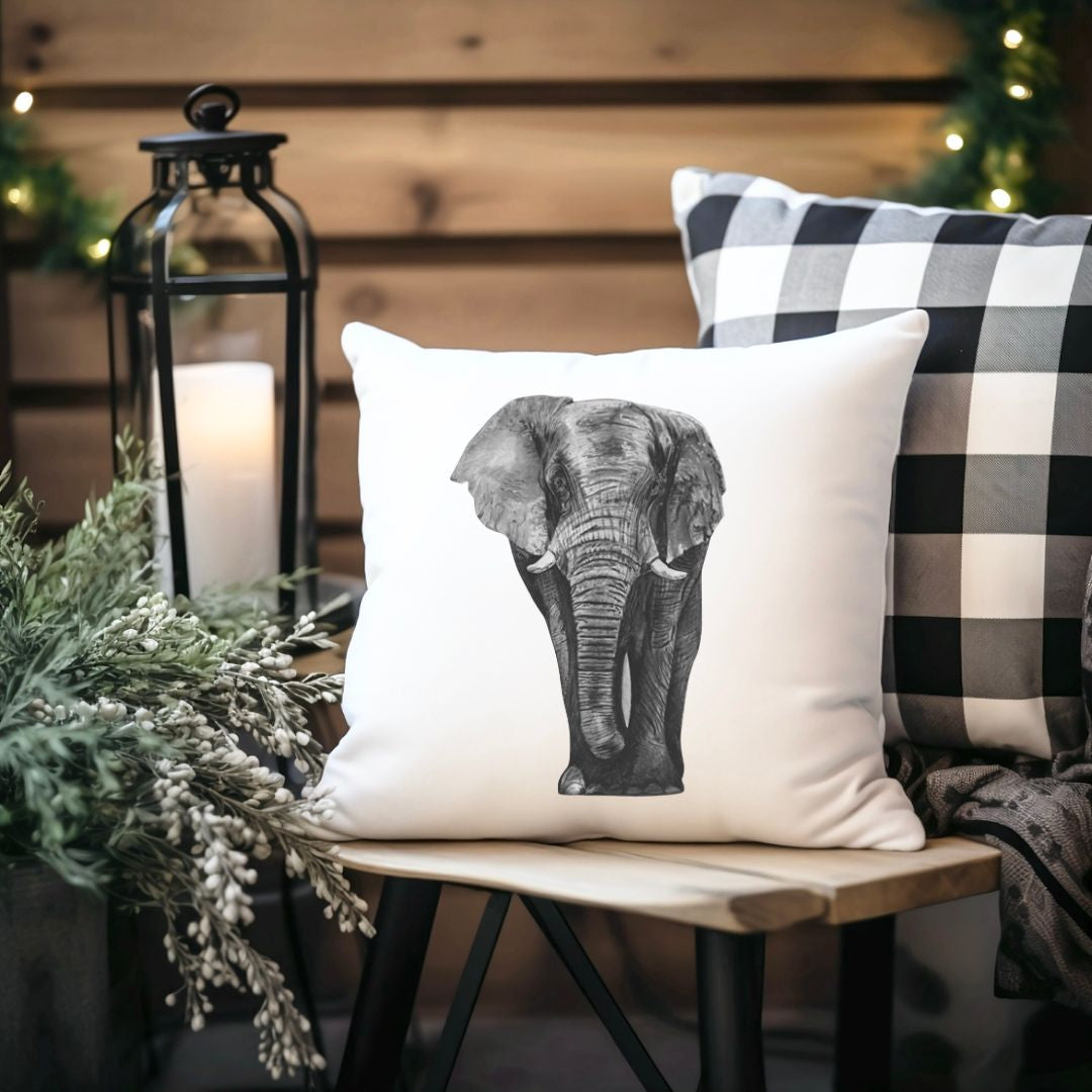 Faux Suede Elephant Cushion