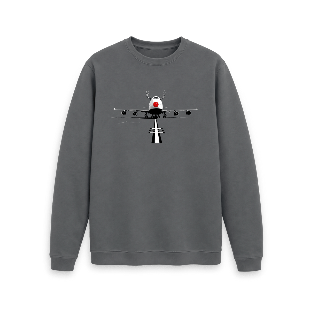 Slate Grey Printed Sweater Front