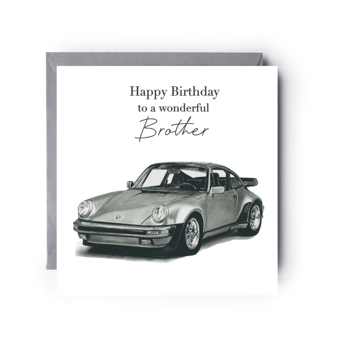 Happy Birthday Brother Porsche Card