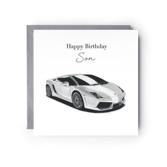 Happy Birthday Son  Birthday Italian Sports Car Card