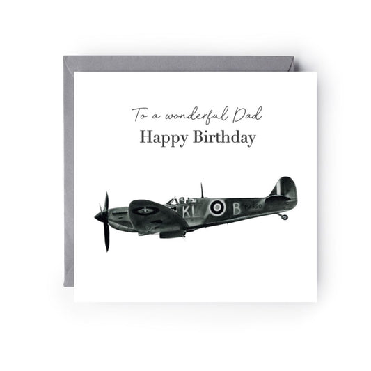 Happy Birthday To A Wonderful Dad Spitfire Card