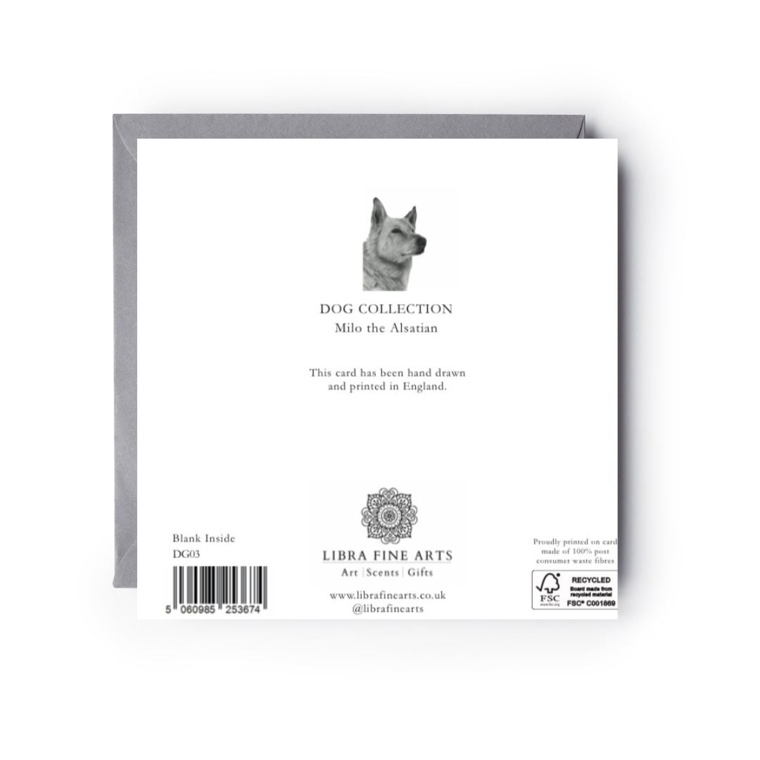 Alsatian Dog  Greeting Card From Libra Fine Arts