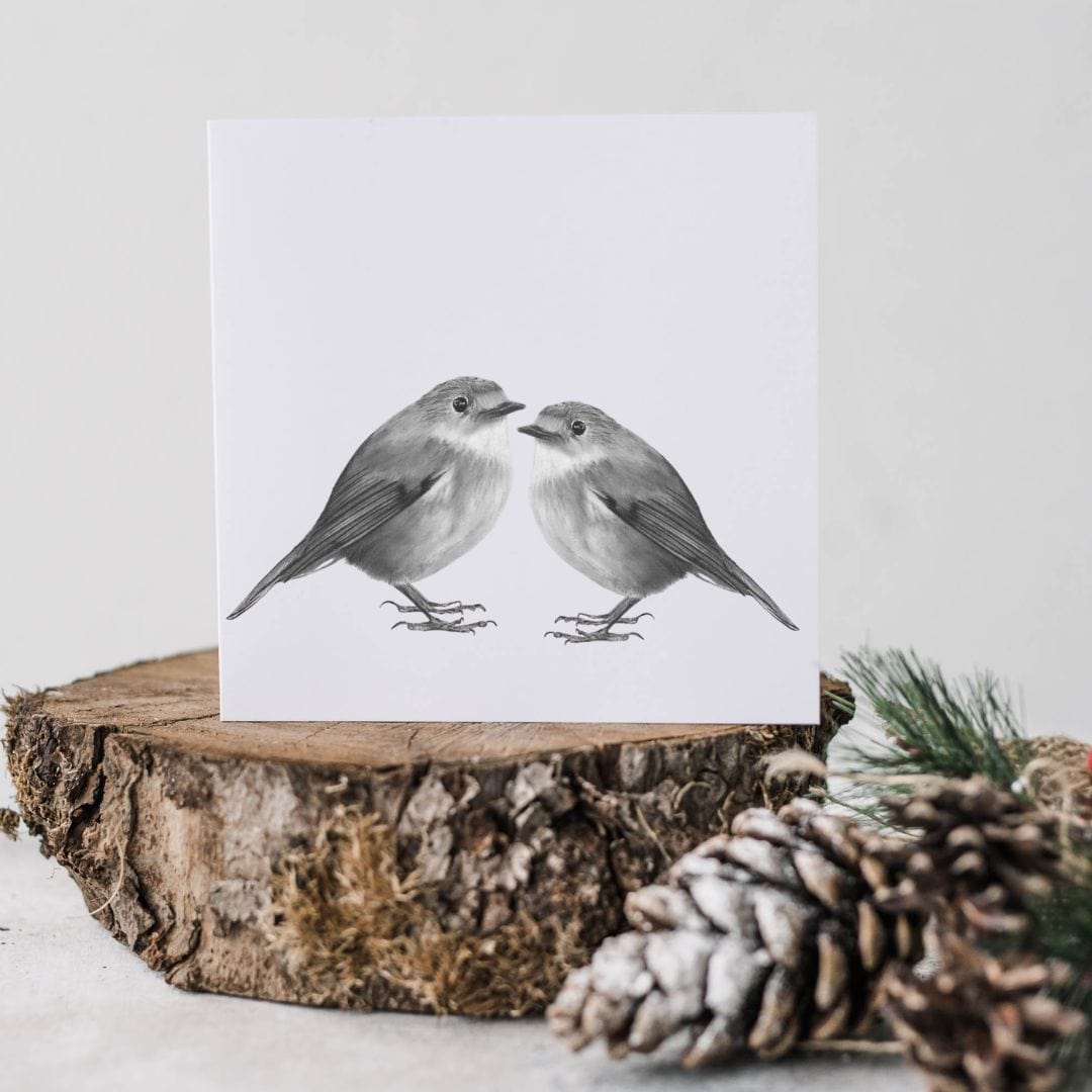 A Hand Drawn Two Robins Greeting Card From Libra Fine Arts. A Hand Drawn Two Robins Greeting Card From Libra Fine Arts. Thjs beautiful hand drawn robin card is a beautiful sympathy card or birthday card  or christmas card for people knowning loved ones arew near -  perfect for bird lovers Ideal as a birthday card or general greeting card."

