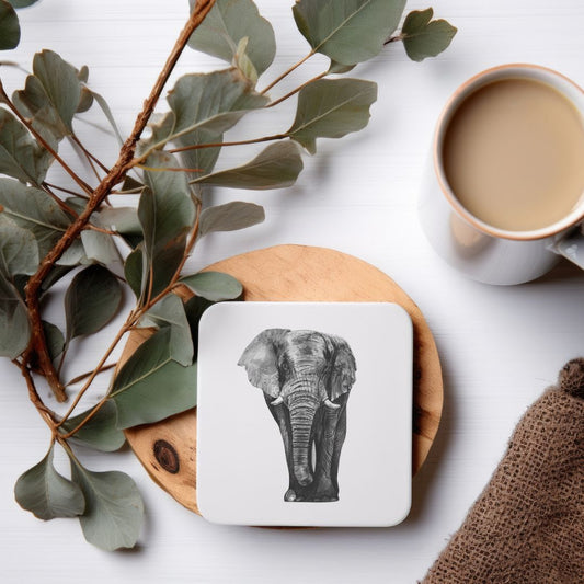A high-quality coaster featuring a detailed hand-drawn illustration of Atik the Elephant, adding a touch of wildlife charm to your home decor. Crafted from durable materials, this coaster protects your surfaces while showcasing your appreciation for animal artistry. An ideal gift for wildlife enthusiasts and collectors.