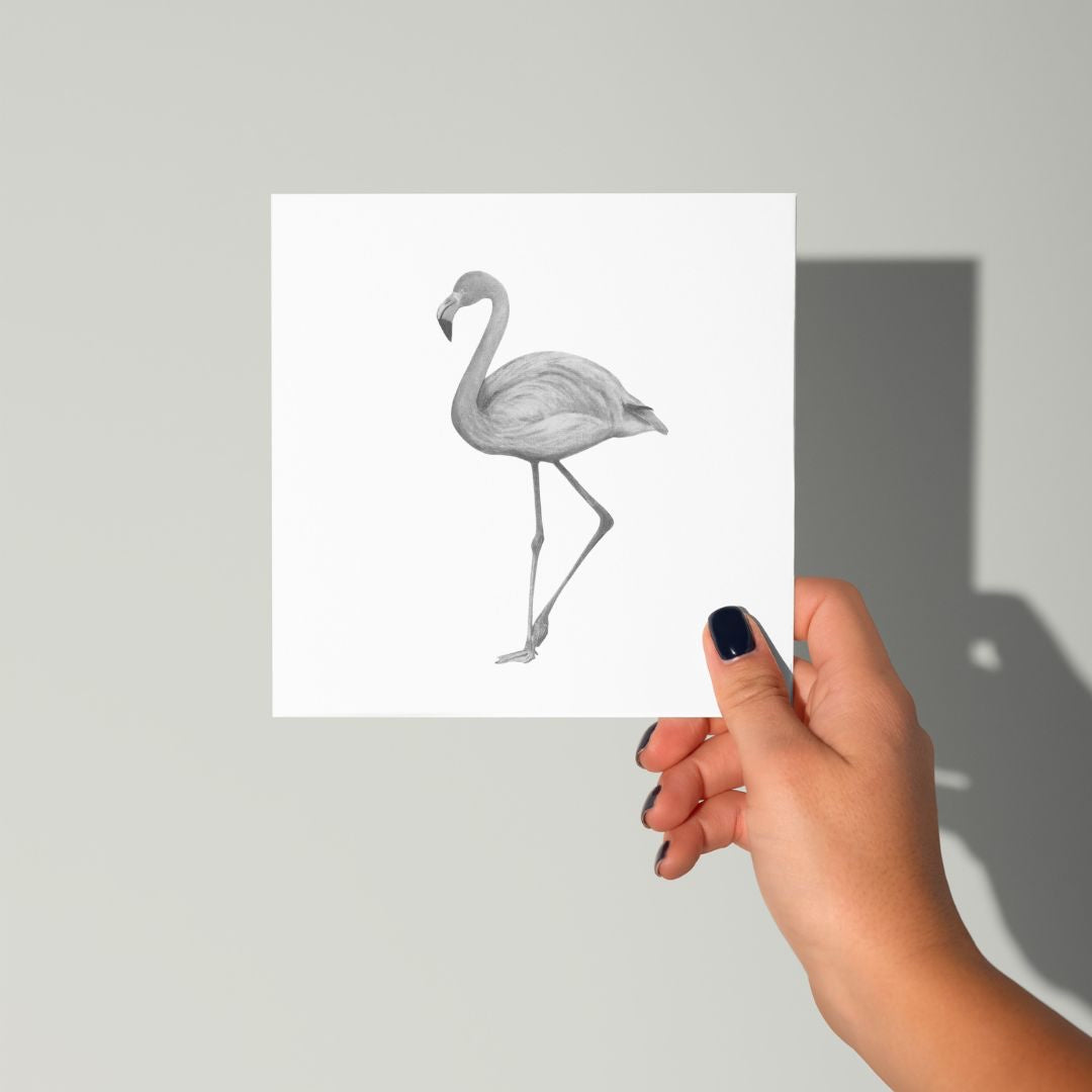 A Hand Drawn Flamingo Greeting Card from Libra Fine Arts