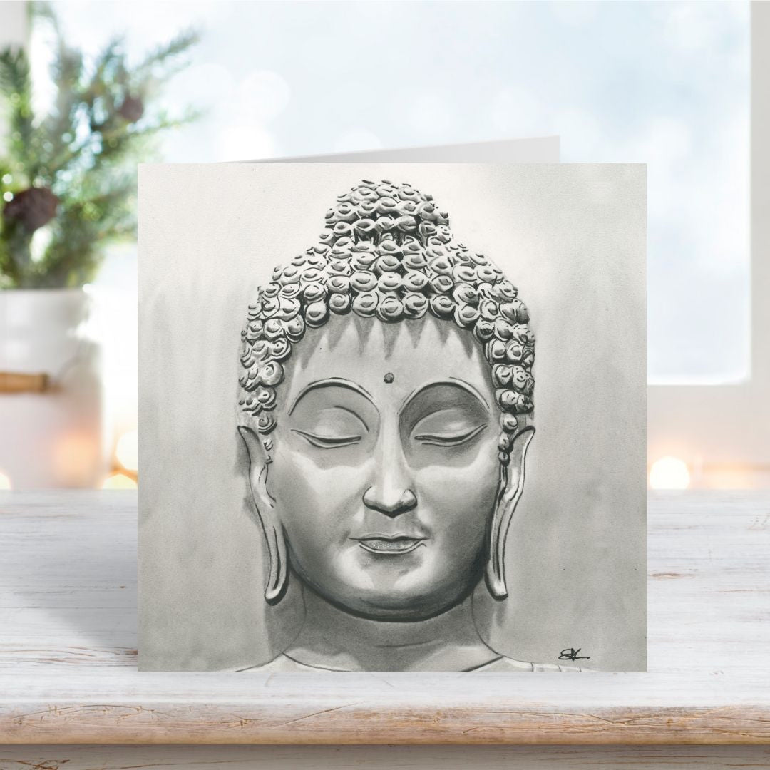 A Hand Drawn Buddha Greeting Card From Libra Fine Arts