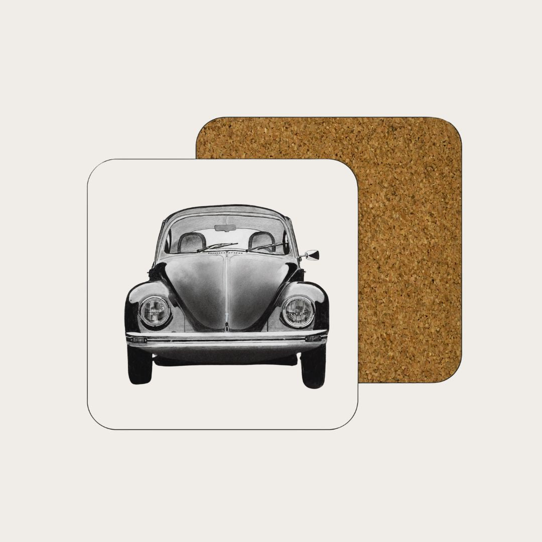 A hand-drawn drinks coaster featuring a classic Beetle car design, perfect for adding a touch of vintage charm to your home decor. Made from durable materials, this coaster protects your surfaces from rings and spills. Available at Libra Fine Arts.​
LIBRA FINE ARTS
+1
LIBRA FINE ARTS
+1

