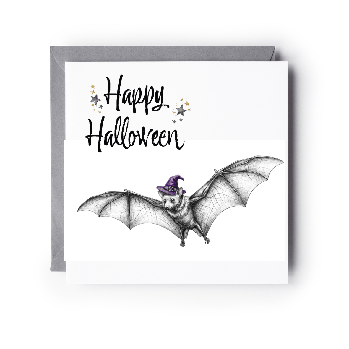 Cute Halloween Bat Card | Adorable Bat Halloween Greeting Card