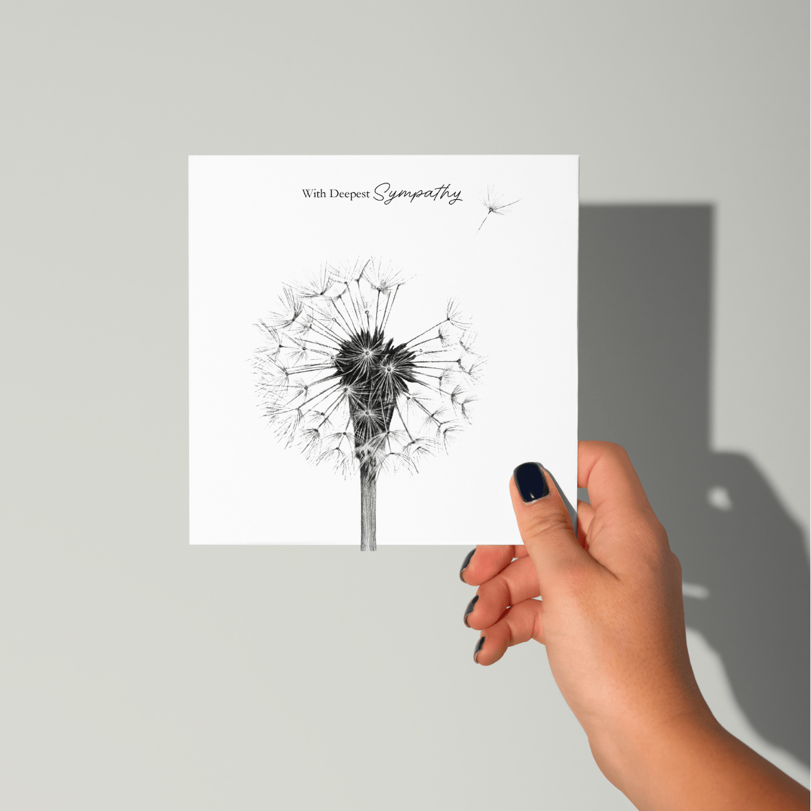 With Deepest Sympathy Dandelion Card | Elegant Bereavement Greeting Card