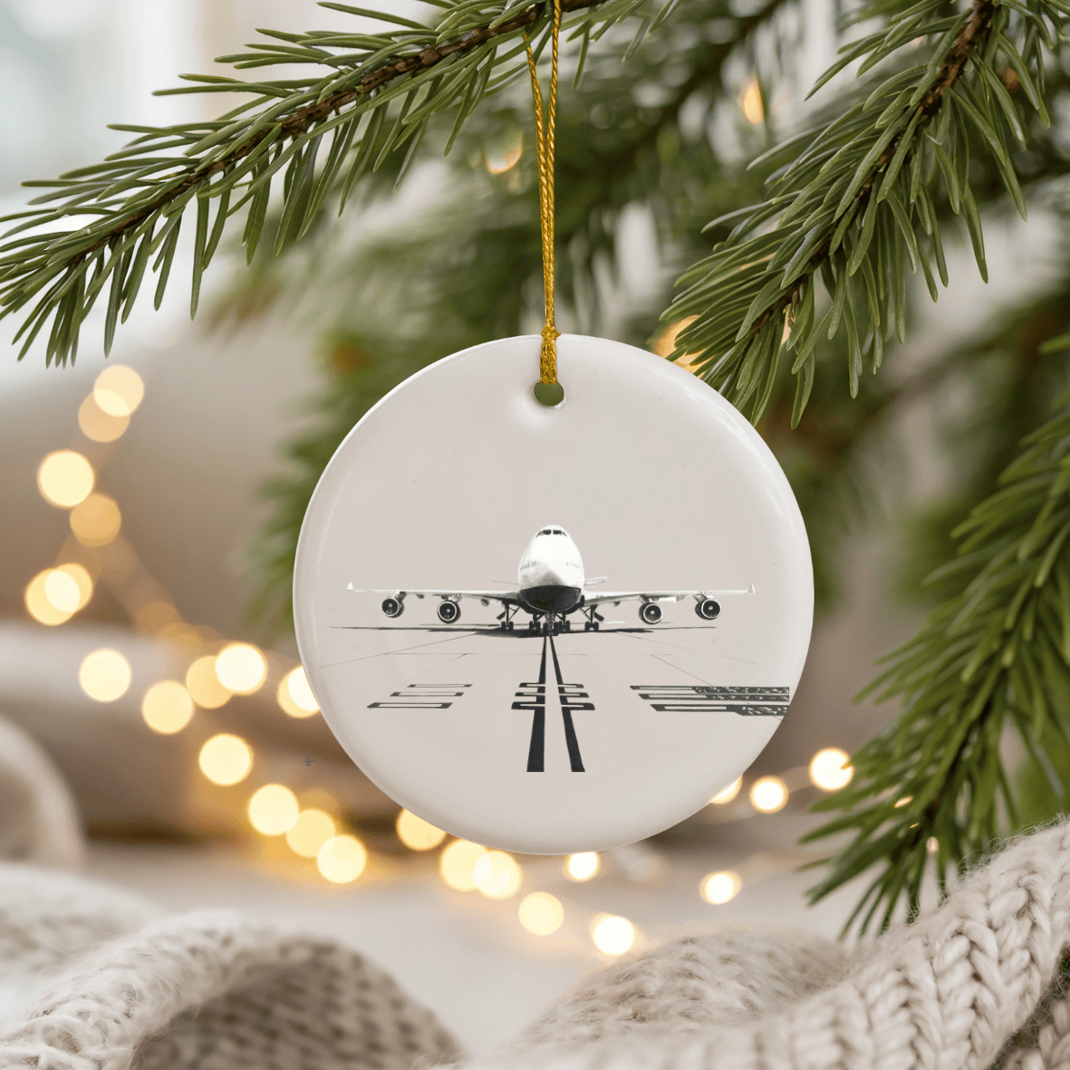 Boeing 747 Bone China Hanging Decoration | Aviation Christmas Tree Ornament