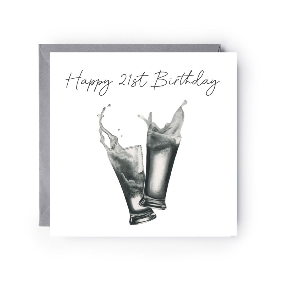 Happy 21st Birthday Beers card