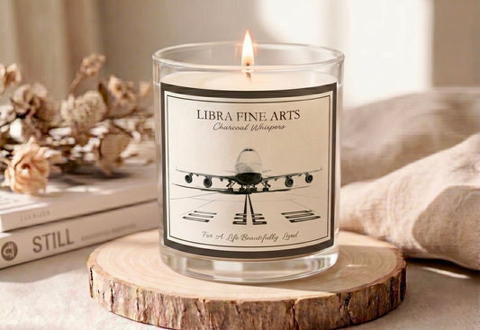 Charcoal Whispers Boeing 747 Aircraft Luxury Candle