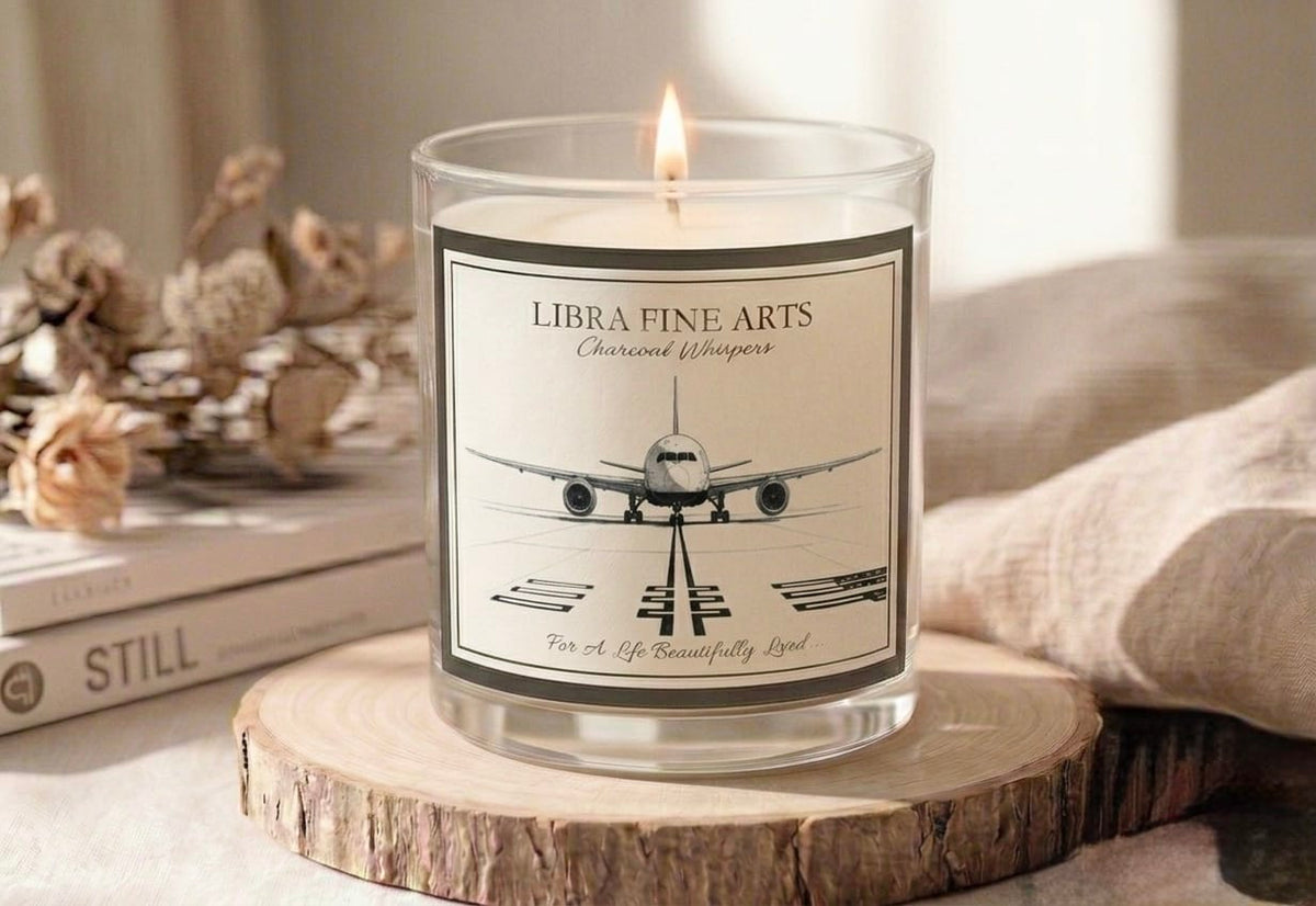 Charcoal Whispers Boeing 787 Aircraft Luxury Candle