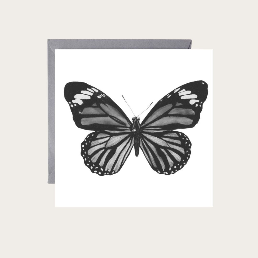 Beautiful hand-drawn artwork of Antila the Butterfly on a greeting card, ideal for nature enthusiasts.