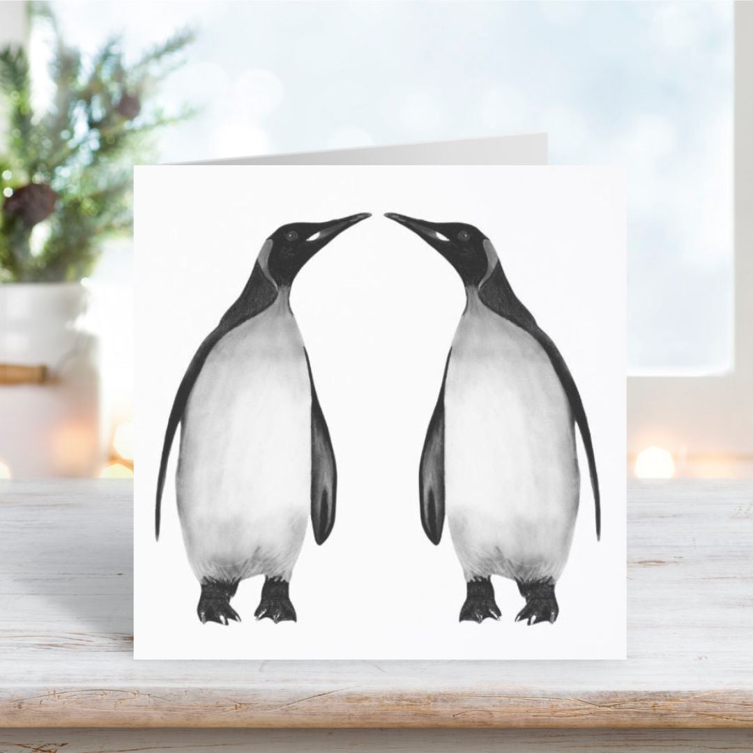 A Penguins Couple Christmas Card from Libra Fine Arts