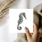 A beautifully hand-drawn greeting card featuring Diya the seahorse.This ocean-inspired design captures the delicate beauty of marine life, making it a perfect choice for ocean enthusiasts and nature lovers. Ideal for birthdays, anniversaries, or any special occasio