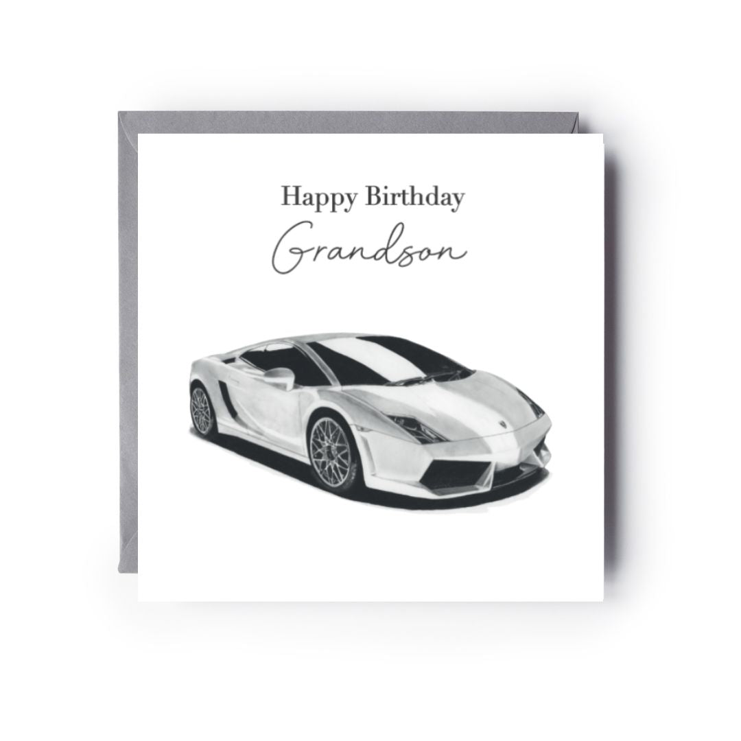 Happy Birthday Grandson  Birthday Italian Sports Car Card