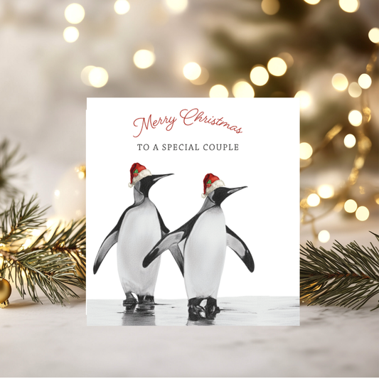 To A Special Couple Penguin Greeting Card