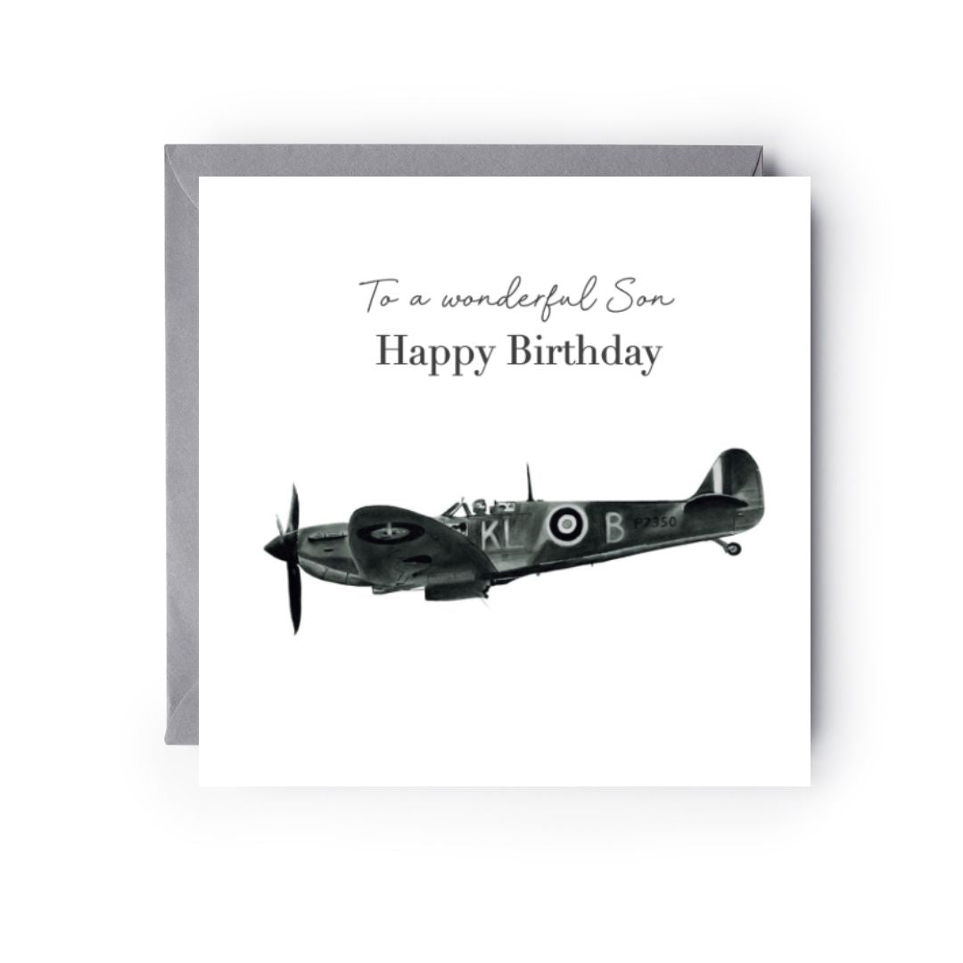 Happy Birthday To A Wonderful Son Spitfire Card