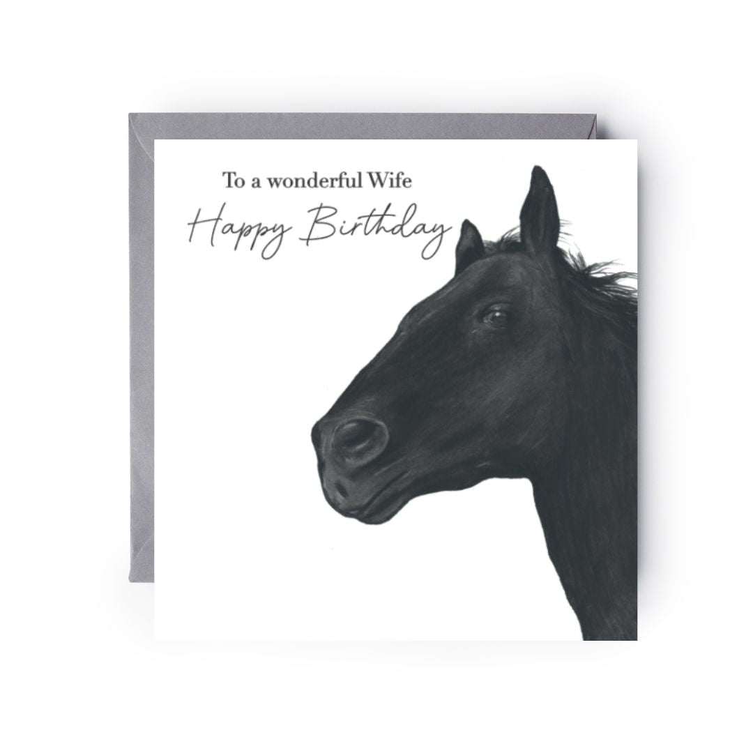 Happy Birthday To A Wonderful Wife Horse Card