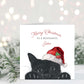 Celebrate Christmas with a cute and festive cat greeting card, wishing your sister a merry Christmas with a hand-drawn, heartwarming design