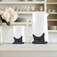 Charming duo of fine bone china jugs featuring a hand-drawn bunny and peeking cat, perfect for gifting or adding character to your home.

