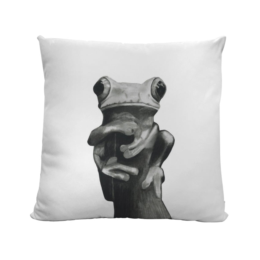 A Faux Suede Frog Cushion From Libra Fine Arts 
