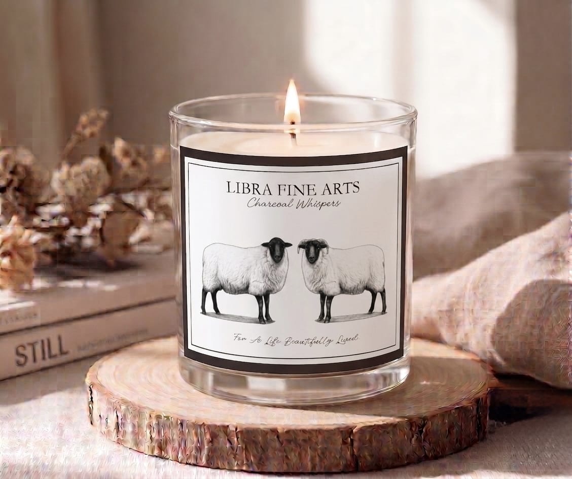 Charcoal Whispers Sheep Luxury Candle