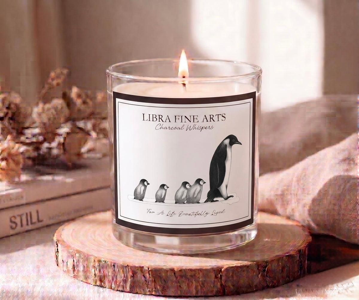 Charcoal Whispers Penguin Family Luxury Candle