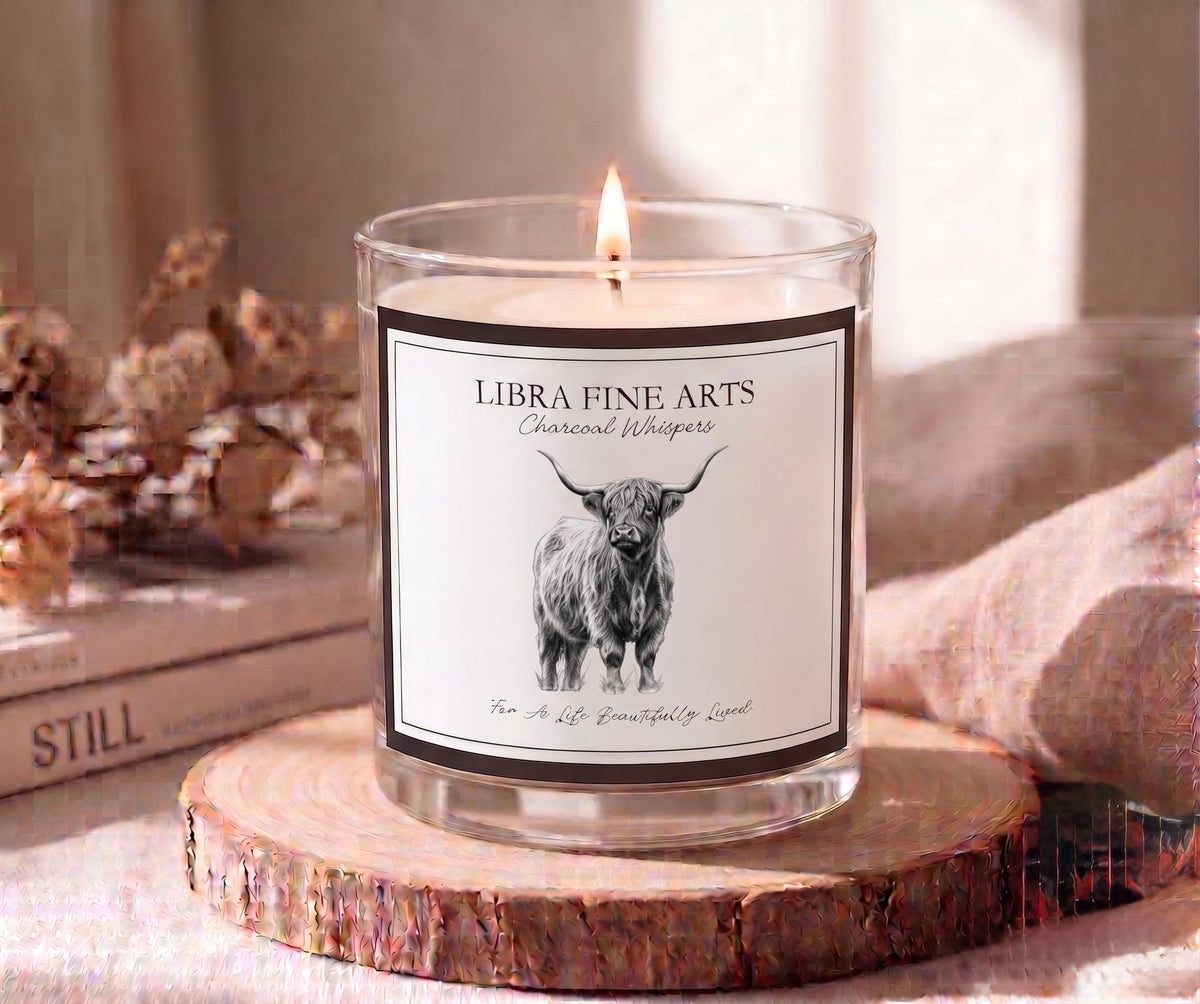 Charcoal Whispers Highland Coo Luxury Candle