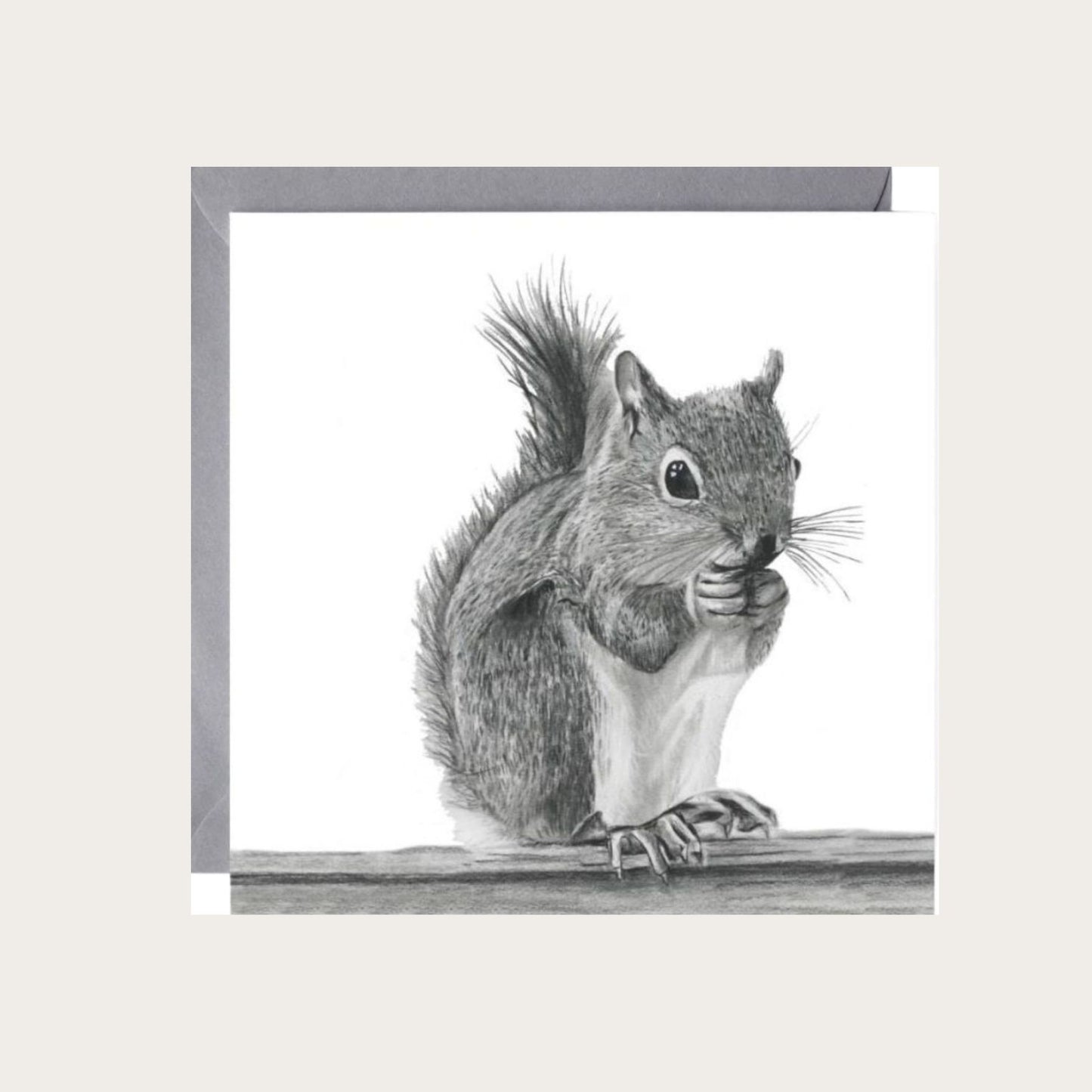 An exquisite greeting card showcasing Estelle the squirrel, lovingly illustrated in fine detail, making it an excellent choice for celebrating special occasions with wildlife aficionados.

