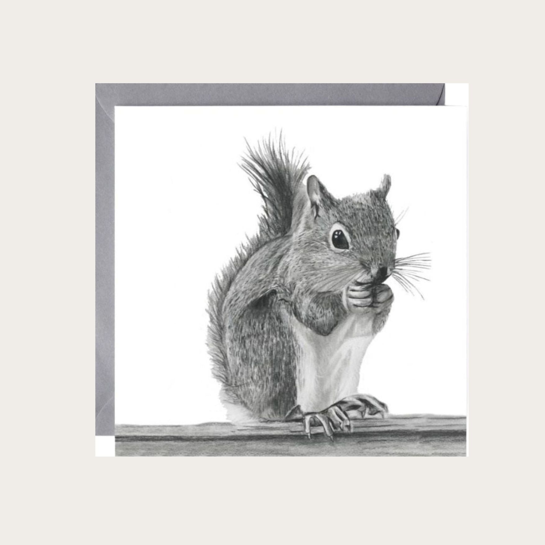 An exquisite greeting card showcasing Estelle the squirrel, lovingly illustrated in fine detail, making it an excellent choice for celebrating special occasions with wildlife aficionados.

