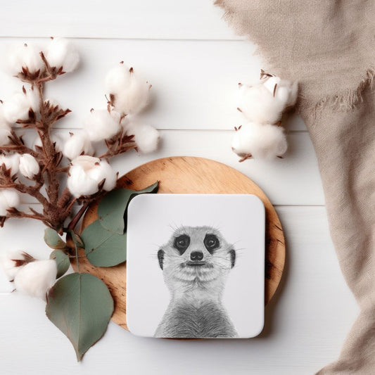 An endearing coaster showcasing a detailed hand-drawn image of Myra the Meerkat, perfect for adding character to your living space. Made from high-quality, eco-friendly materials, this 10x10cm coaster features a durable melamine surface with a cork backing to protect your furniture. Choose from single or set options, and delight the animal lovers in your life with this charming piece. ​
Libra Fine Arts