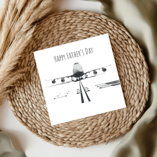 Happy Father’s Day 747 Card – A hand-drawn illustration of a 747 aircraft with a 'Happy Father’s Day' message.
