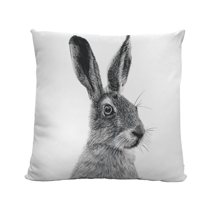 A Faux Suede Hare Cushion From Libra Fine Arts 