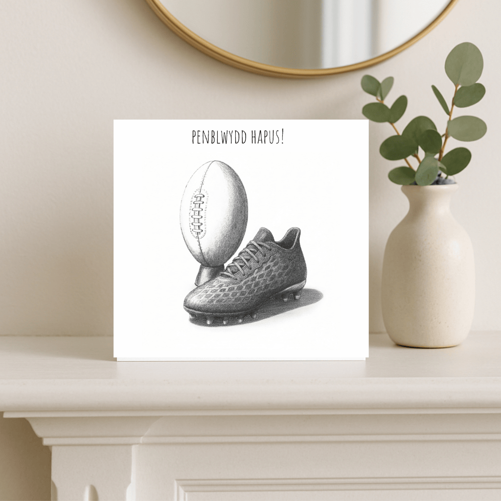 Penblwydd Hapus – Rugby Greeting Card