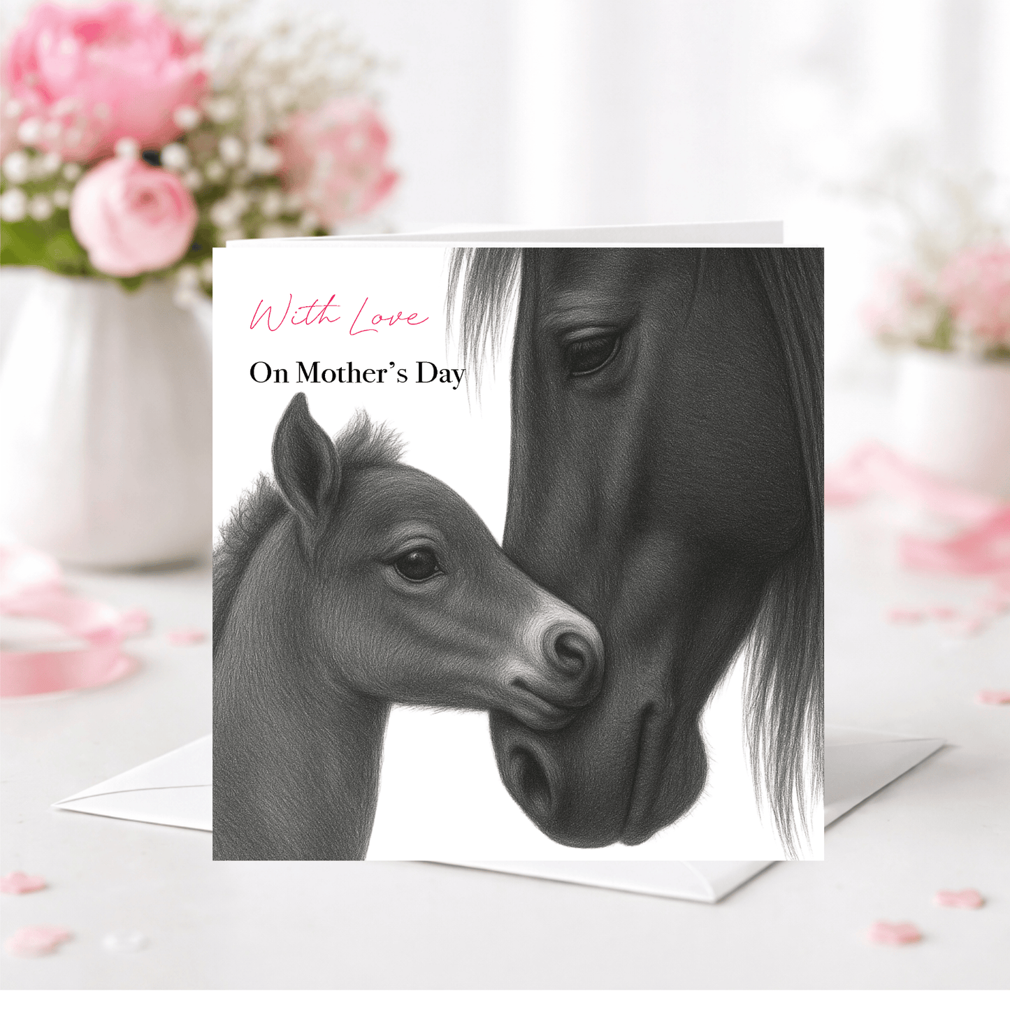 With Love on Mother’s Day Horse and Foal Gentle Mother’s Day Card