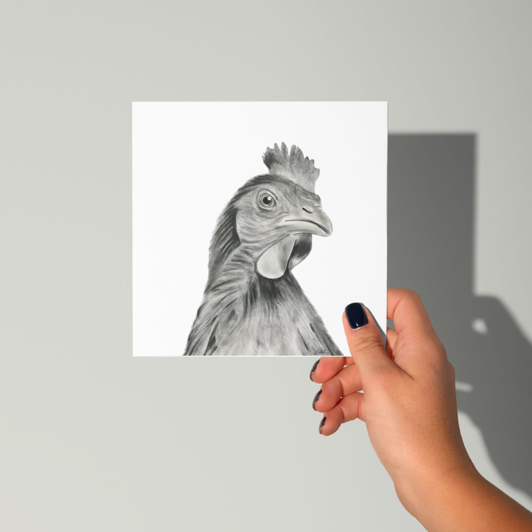 A Hand Drawn Cockerel Greeting Card From Libra Fine Arts
