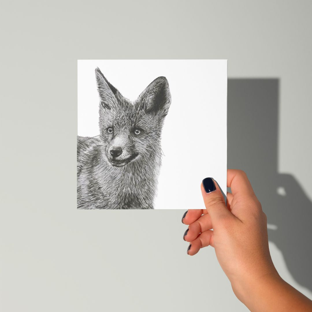 A Hand Drawn Fox Greeting Card From Libra Fine ArtsFornax the Fox Greeting Card