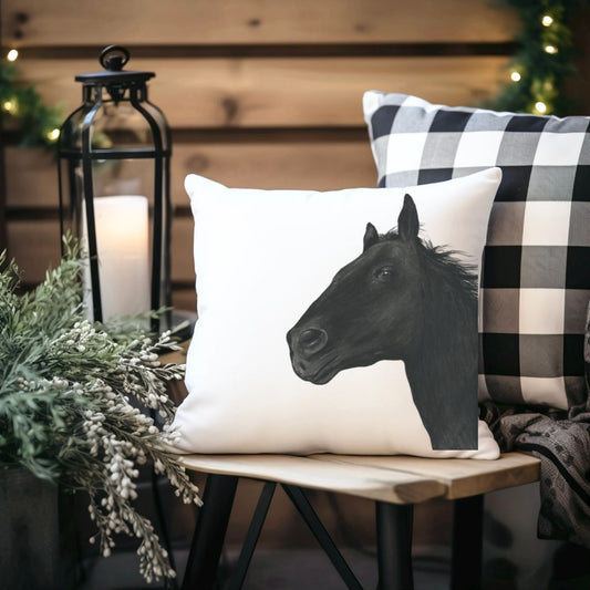 A horse cushion from Libra Fine Arts