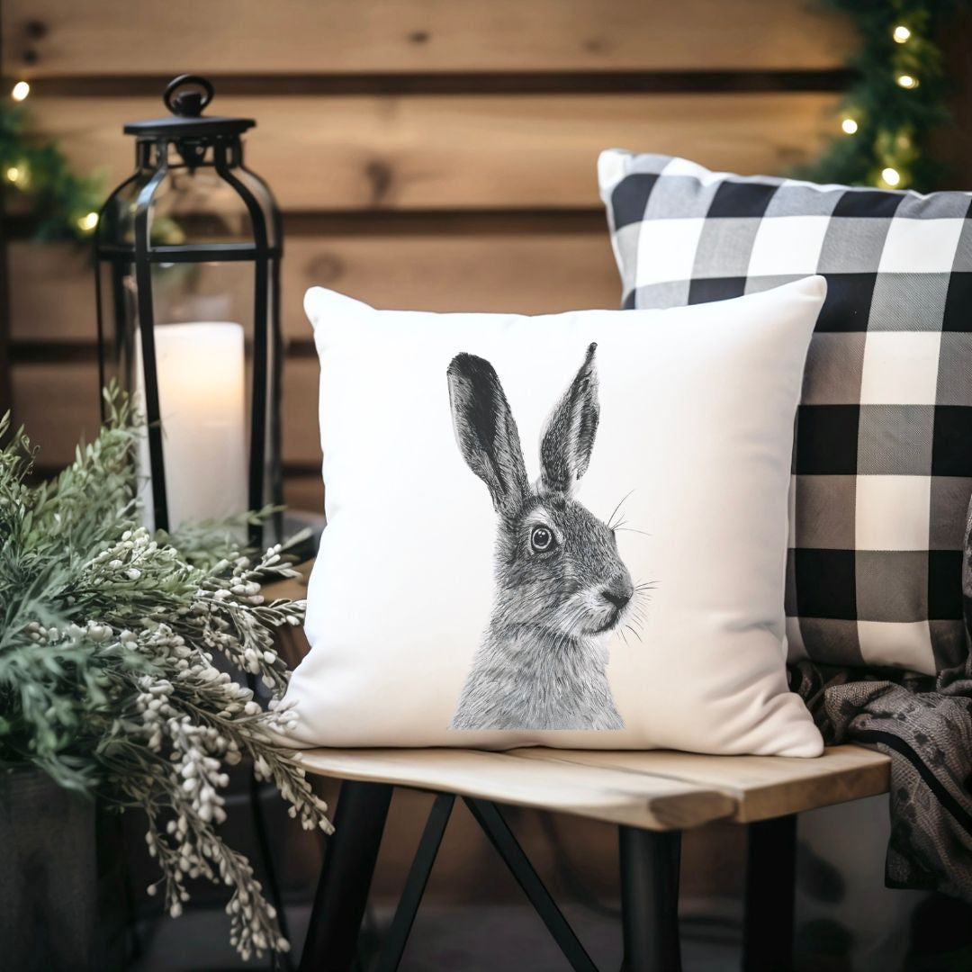 Hare cushion from Libra fine arts 