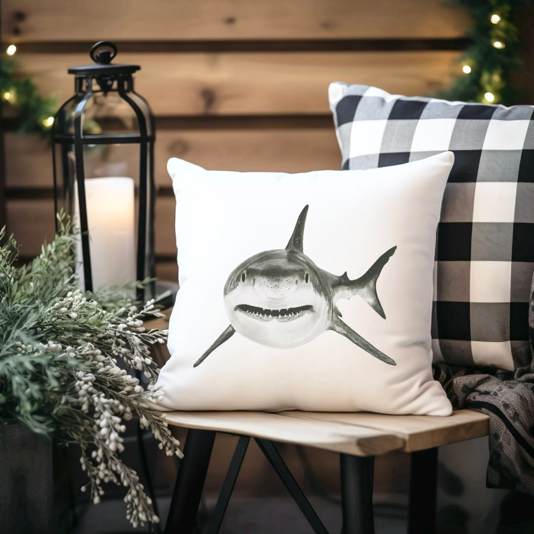 Faux Suede Shark Cushion