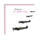 Vintage airplane illustration with 'With Love, On Mother's Day' text on a white background.