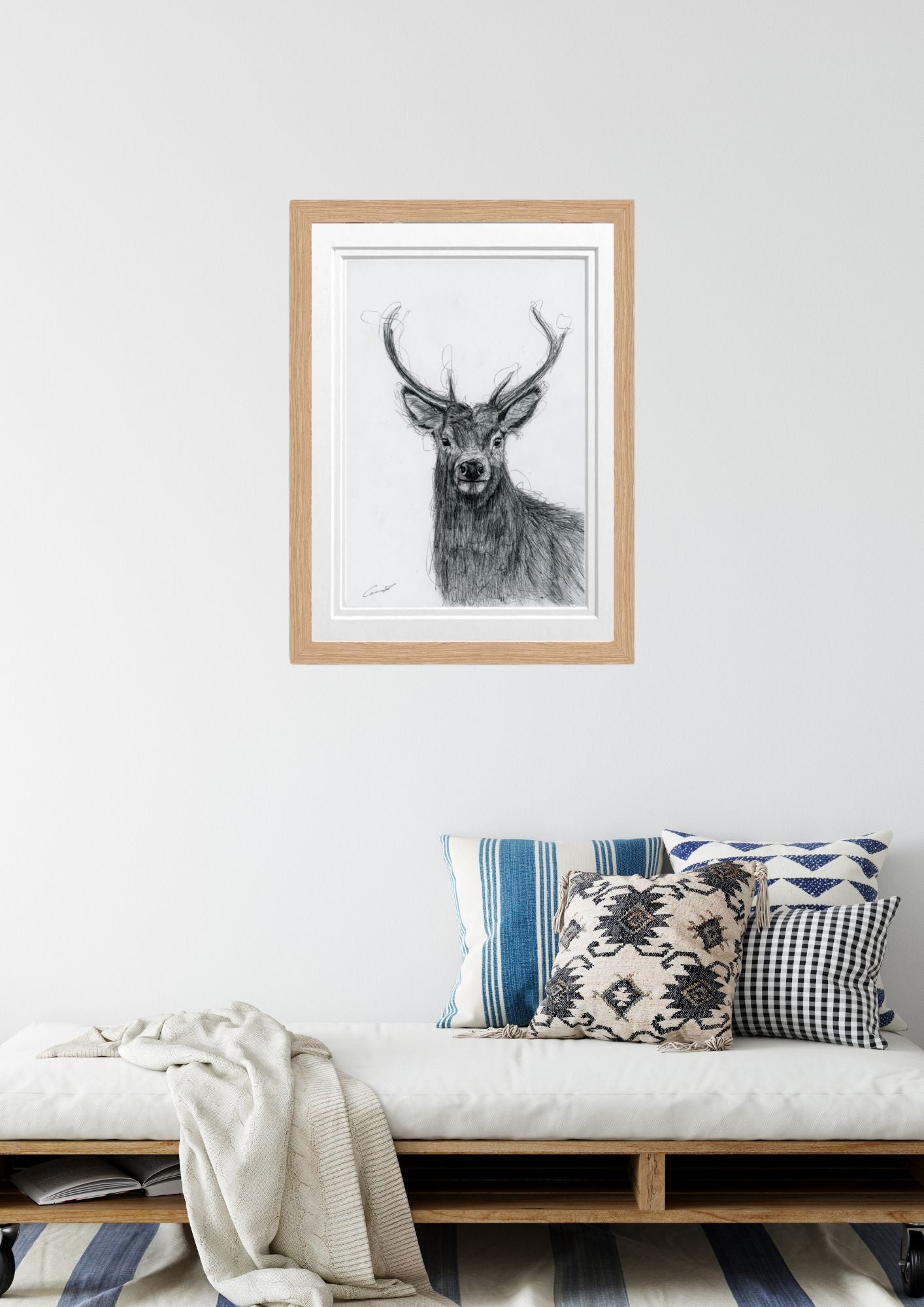 Libra_Fine_Arts_Stag_Fine_Art_Print_in_a_oak_frame_on_wallstag3. Part of the Scottish Highland Collection this is the  perfect birthday gift for nature and wildlife lovers. 
