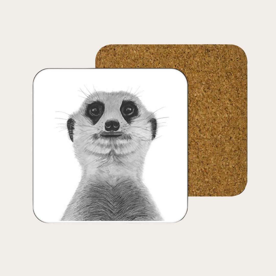 A delightful coaster featuring a hand-drawn illustration of Myra the Meerkat, adding a touch of wildlife charm to your home decor. Crafted from durable melamine with an eco-friendly eucalyptus core and cork backing, this 10x10cm coaster is both practical and stylish. Manufactured in the UK, it's available individually or as a set of four, making it an ideal gift for animal enthusiasts. ​
Libra Fine Arts